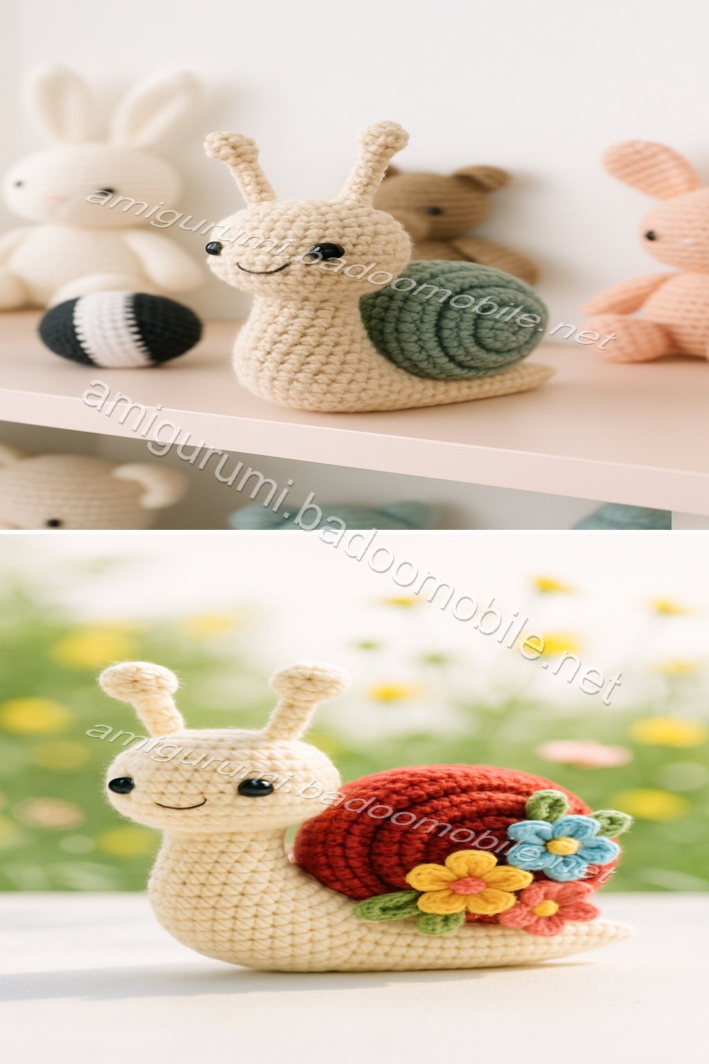 Free Crochet Pattern: Adorable Amigurumi Snail with Flowers