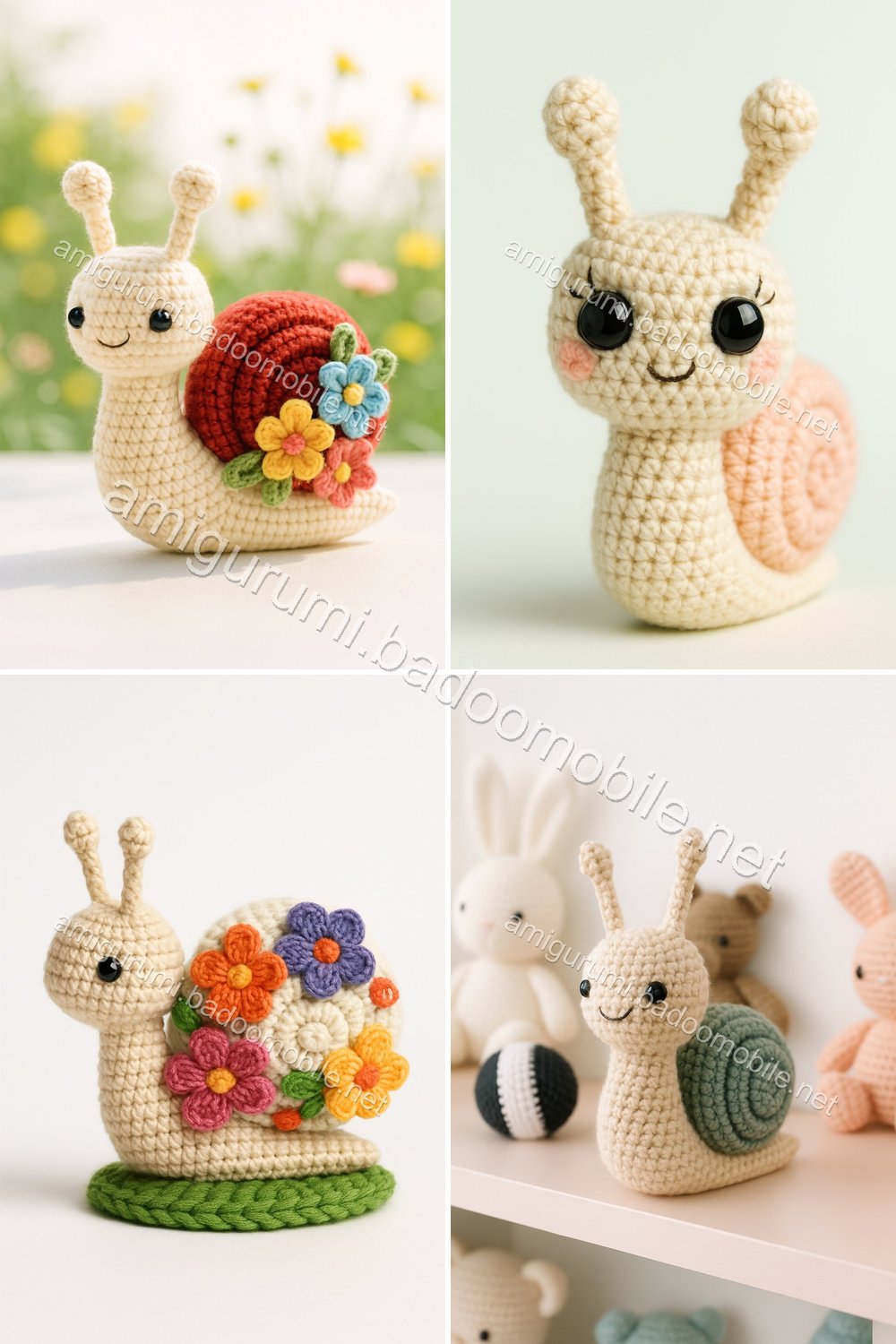 Free Crochet Pattern: Adorable Amigurumi Snail with Flowers