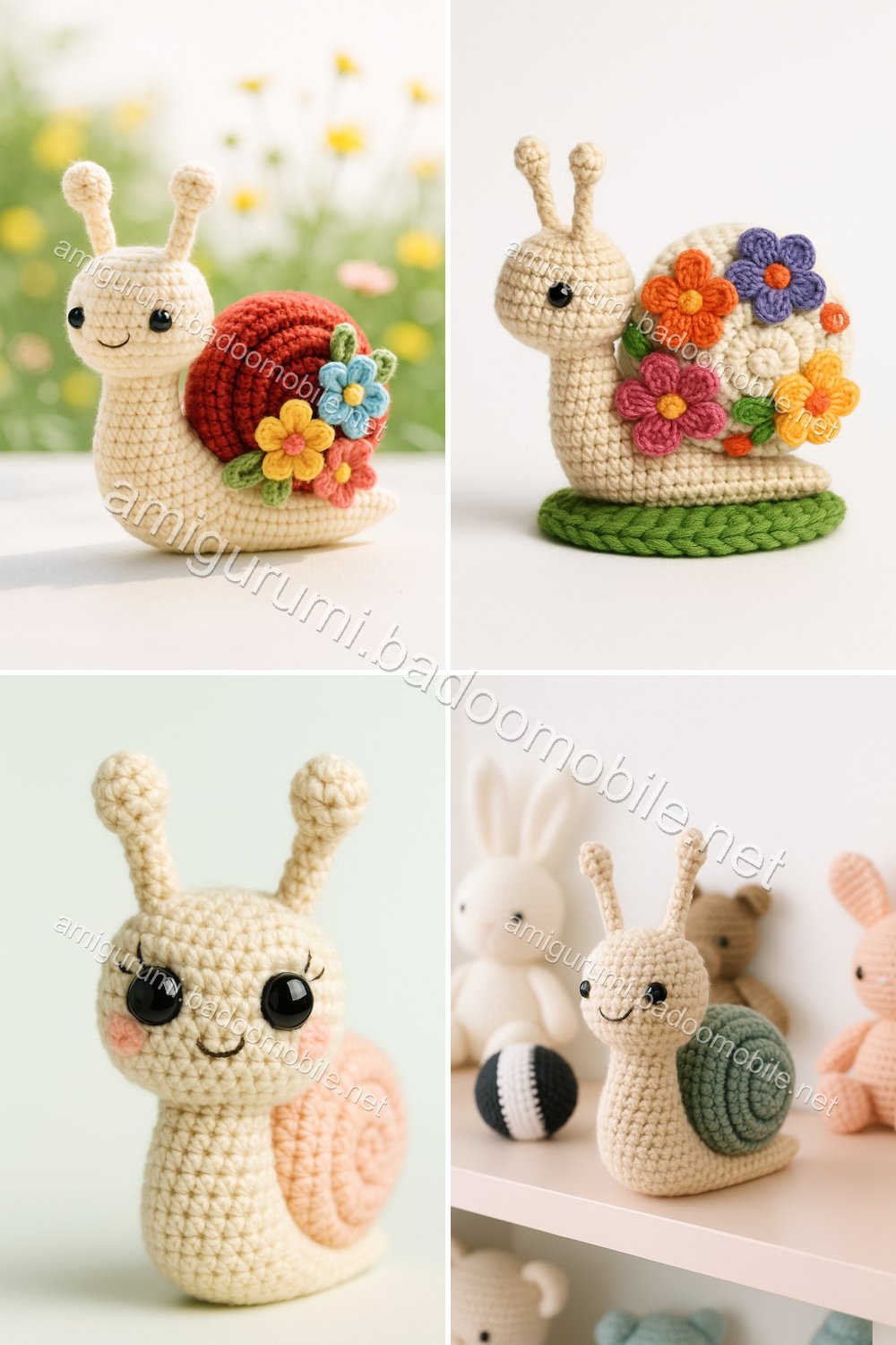 Free Crochet Pattern: Adorable Amigurumi Snail with Flowers