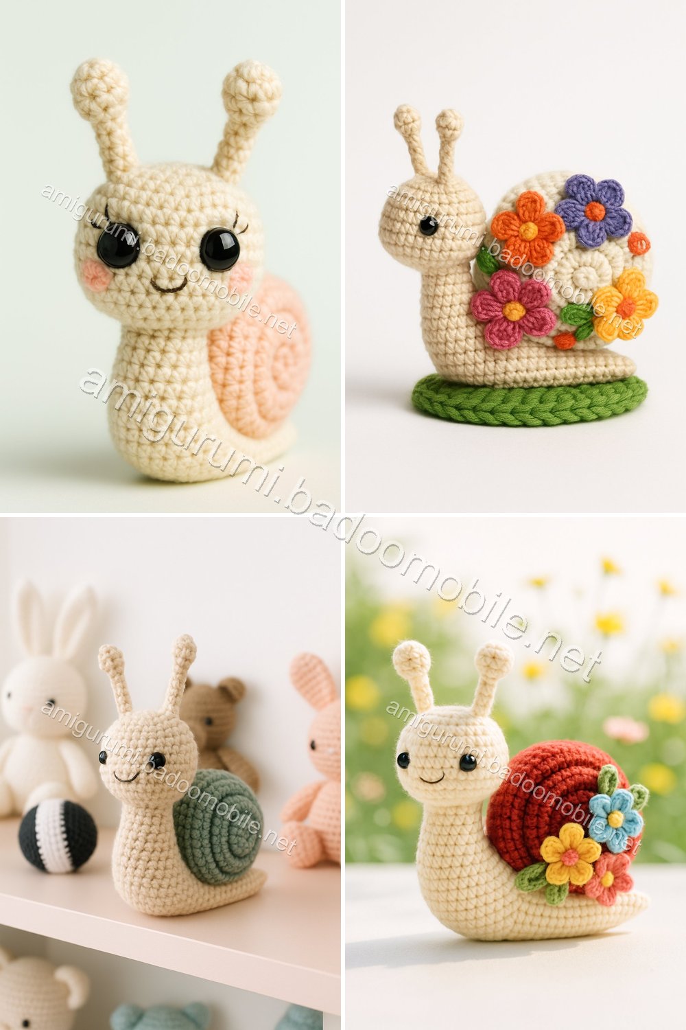 Free Crochet Pattern: Adorable Amigurumi Snail with Flowers