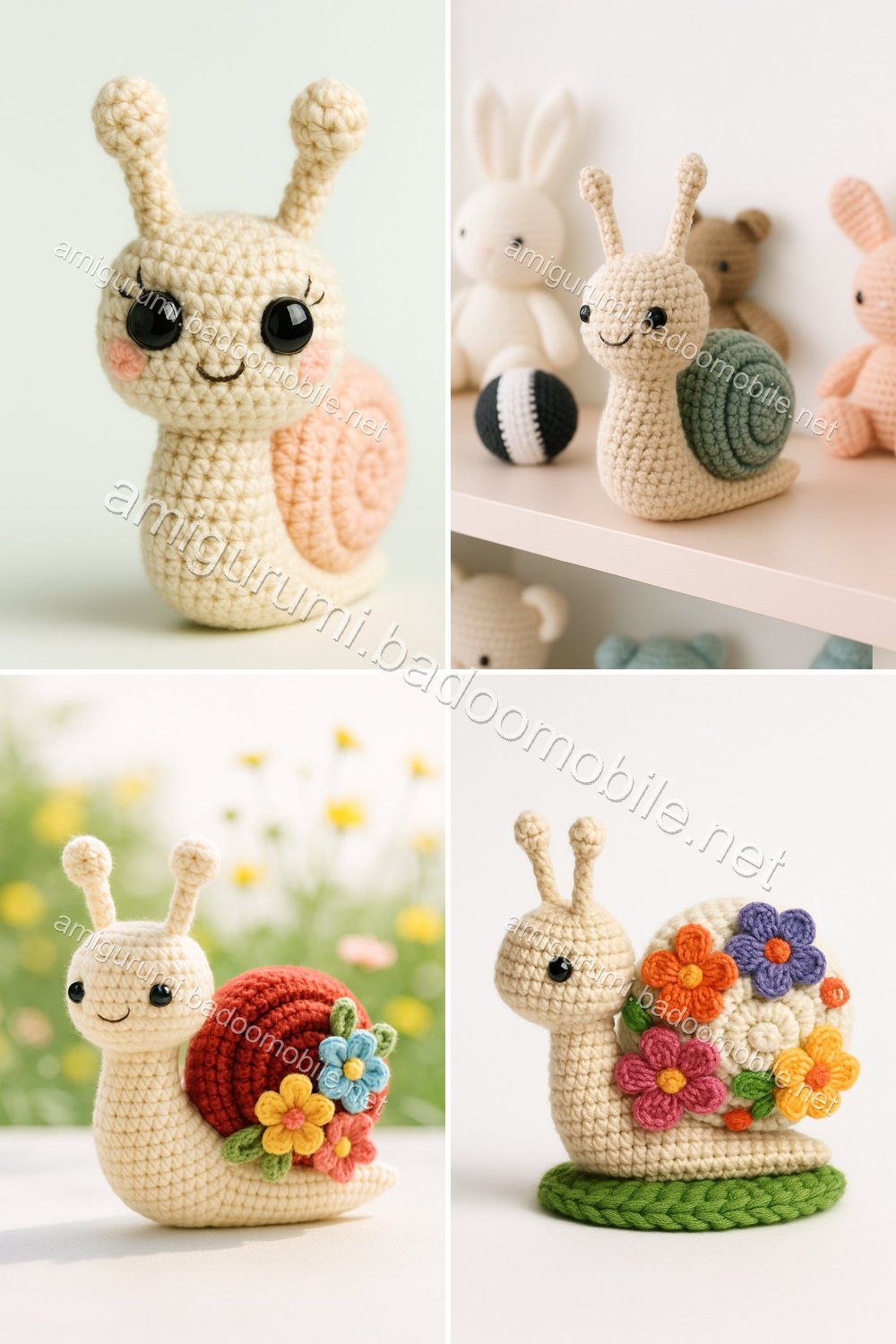 Free Crochet Pattern: Adorable Amigurumi Snail with Flowers