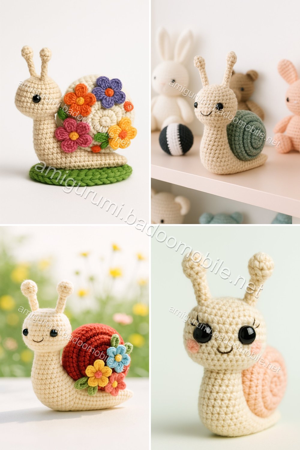 Free Crochet Pattern: Adorable Amigurumi Snail with Flowers