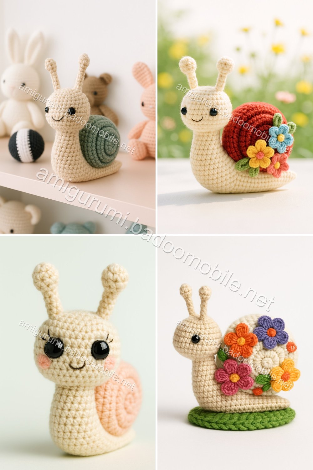 Free Crochet Pattern: Adorable Amigurumi Snail with Flowers