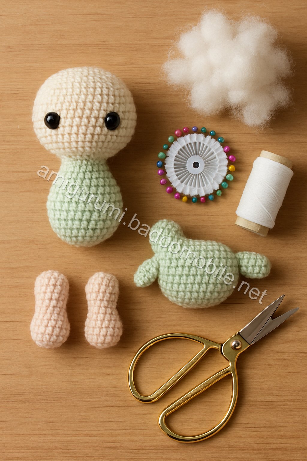 Free Crochet Pattern: Adorable Amigurumi Snail with Flowers crochet parts
