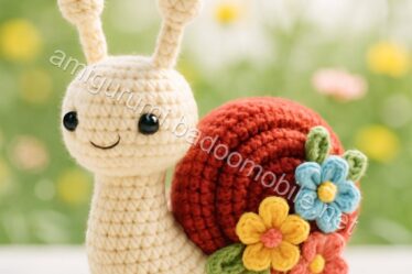 Free Crochet Pattern: Adorable Amigurumi Snail with Flowers - snail-tekil-1.jpg