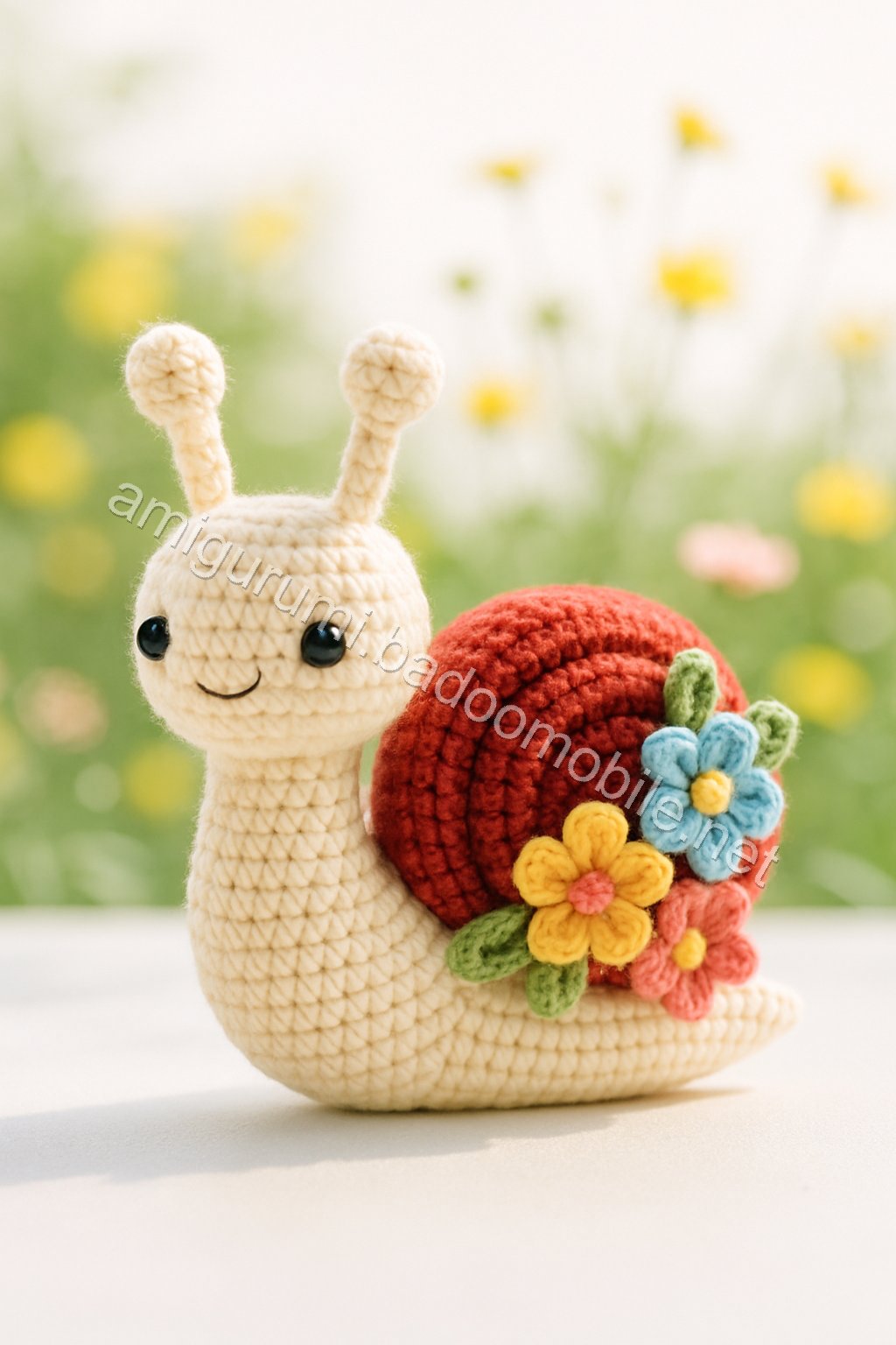Free Crochet Pattern: Adorable Amigurumi Snail with Flowers