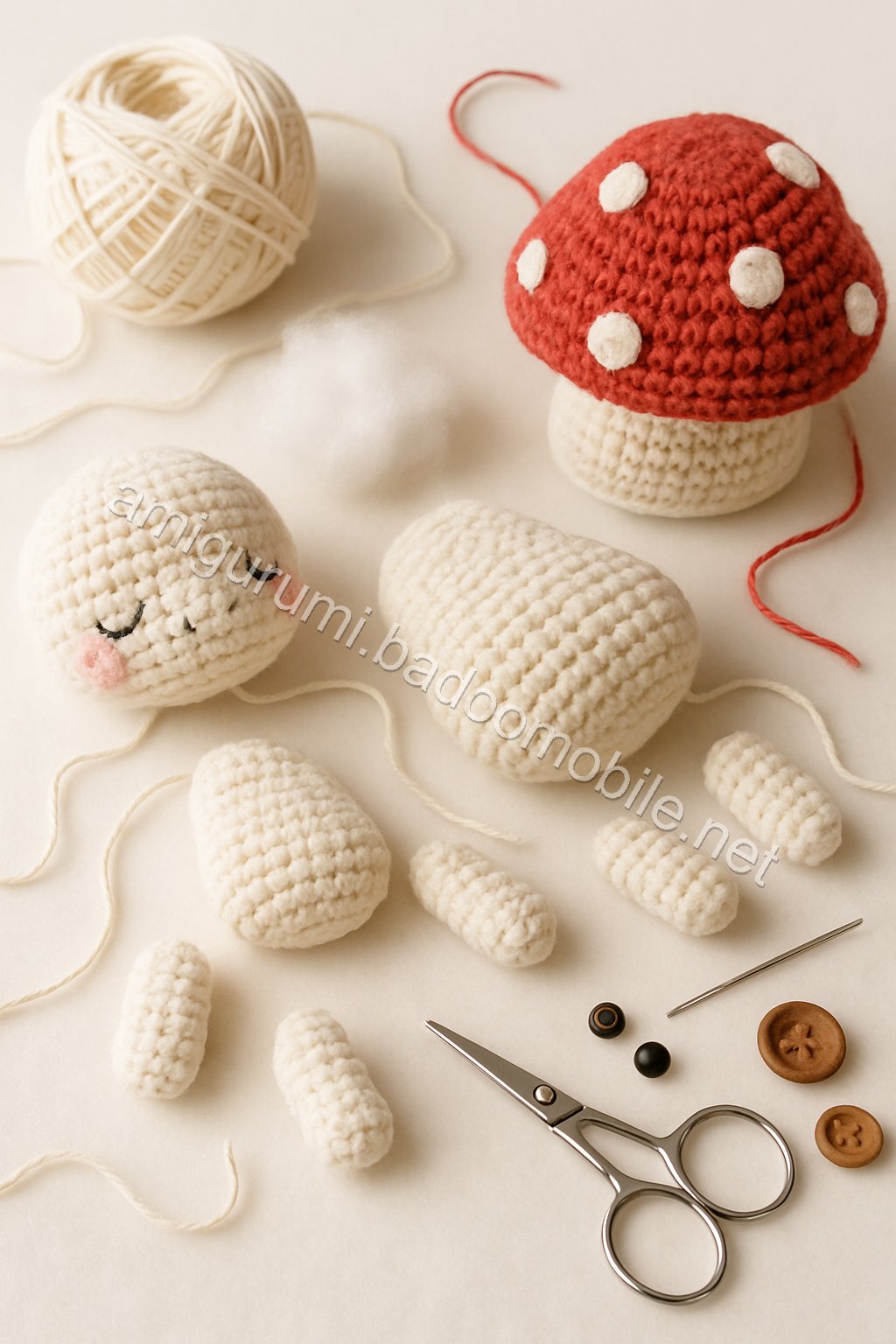 Charming Mushroom Cottage Turtle - Free Crochet Pattern crochet parts