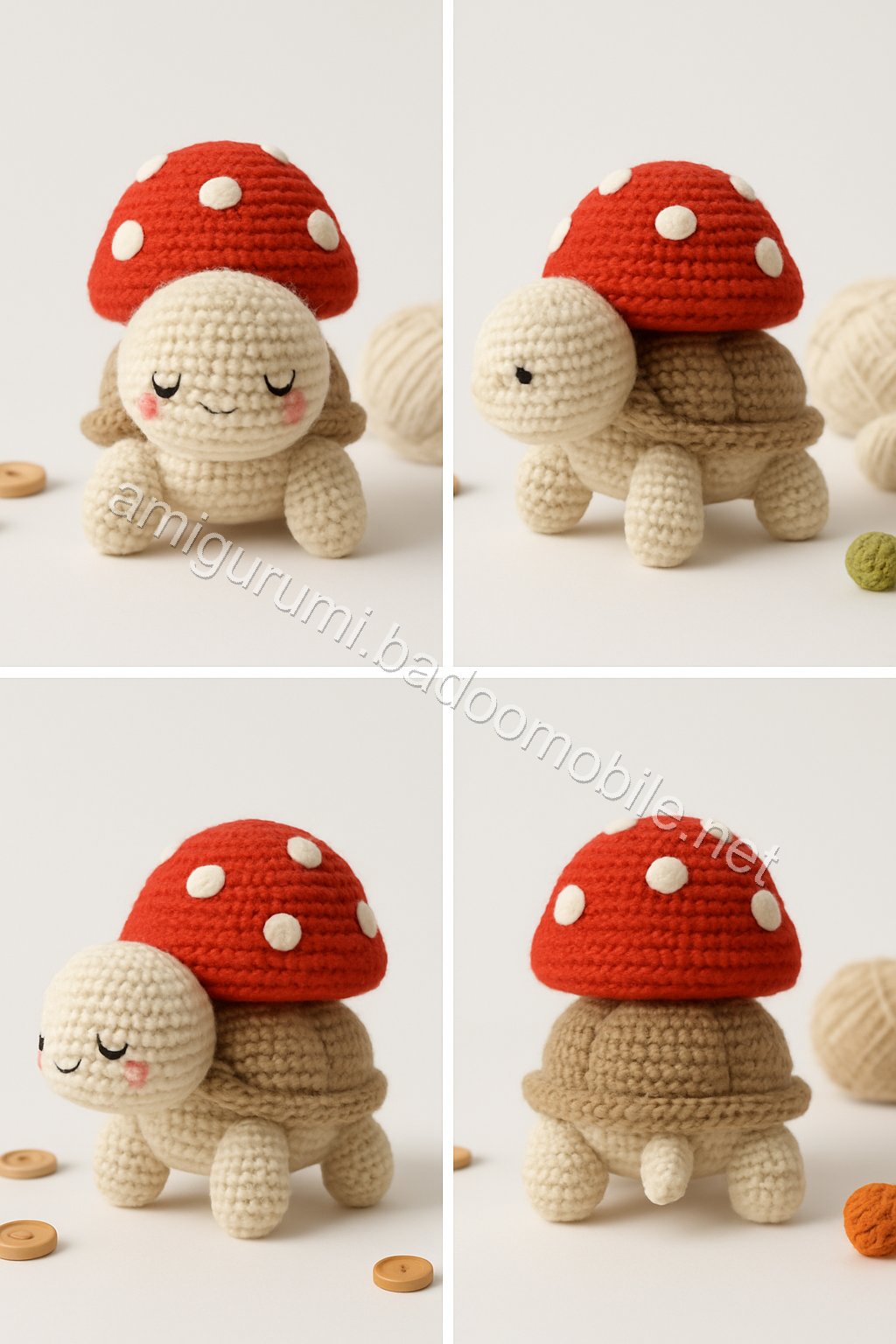 Charming Mushroom Cottage Turtle - Free Crochet Pattern