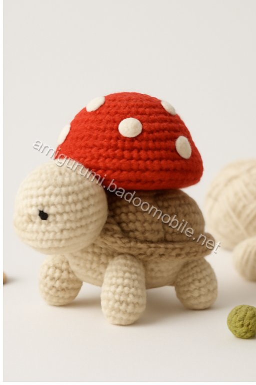 Charming Mushroom Cottage Turtle - Free Crochet Pattern