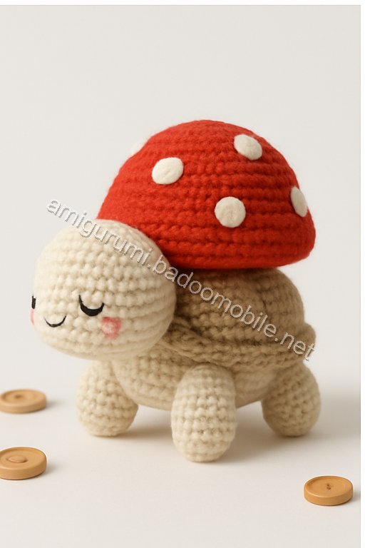Charming Mushroom Cottage Turtle - Free Crochet Pattern