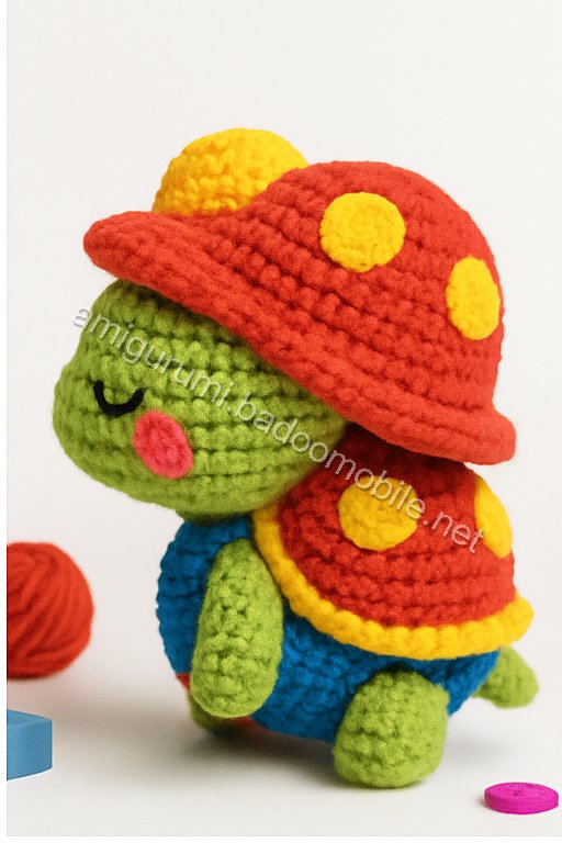 Charming Mushroom Cottage Turtle - Free Crochet Pattern