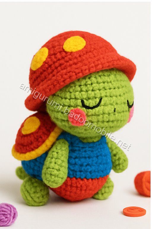 Charming Mushroom Cottage Turtle - Free Crochet Pattern