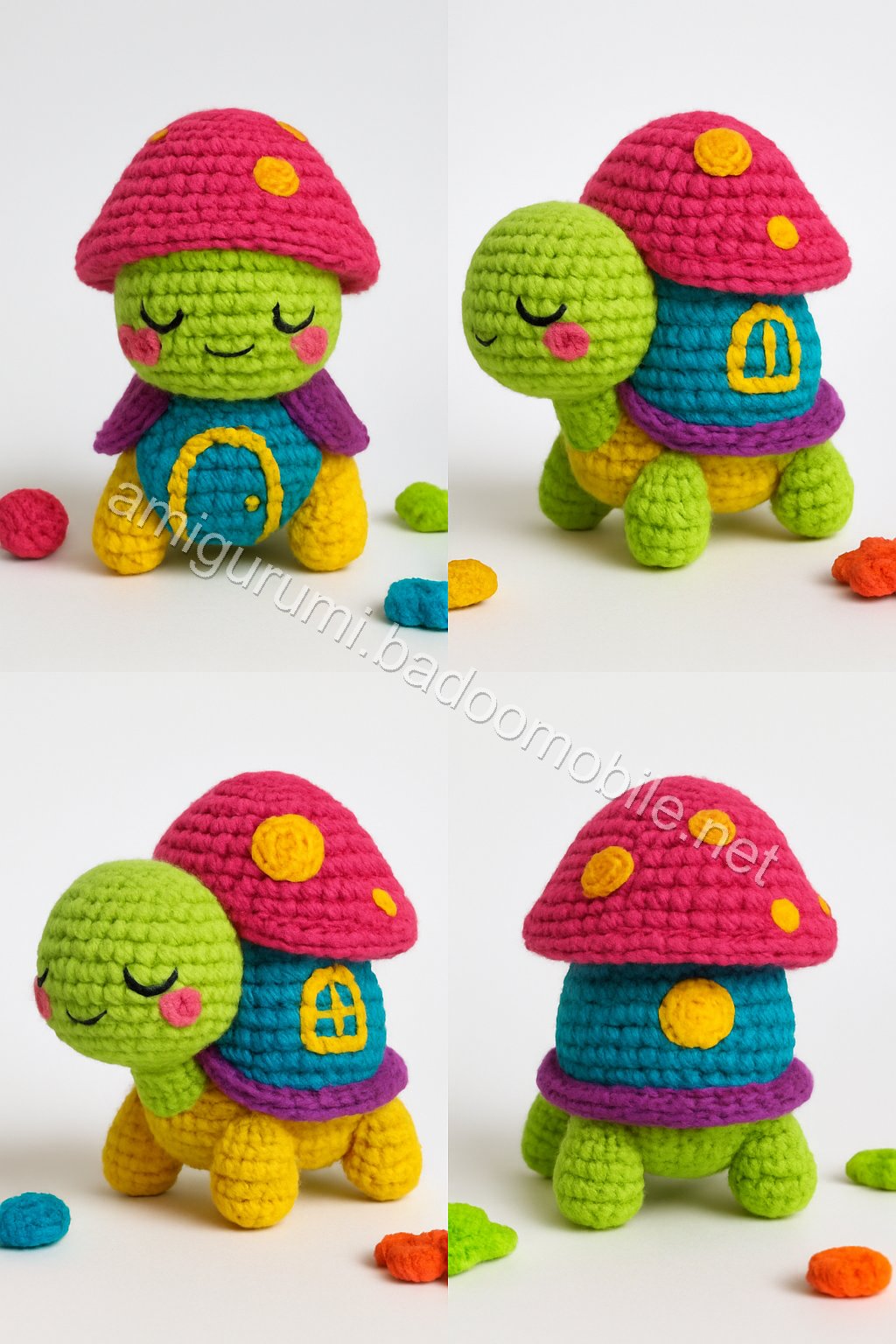 Charming Mushroom Cottage Turtle - Free Crochet Pattern