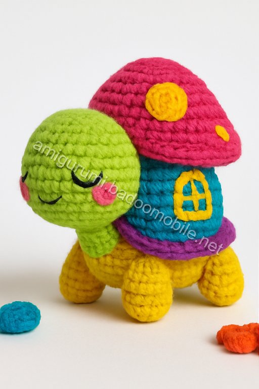 Charming Mushroom Cottage Turtle - Free Crochet Pattern