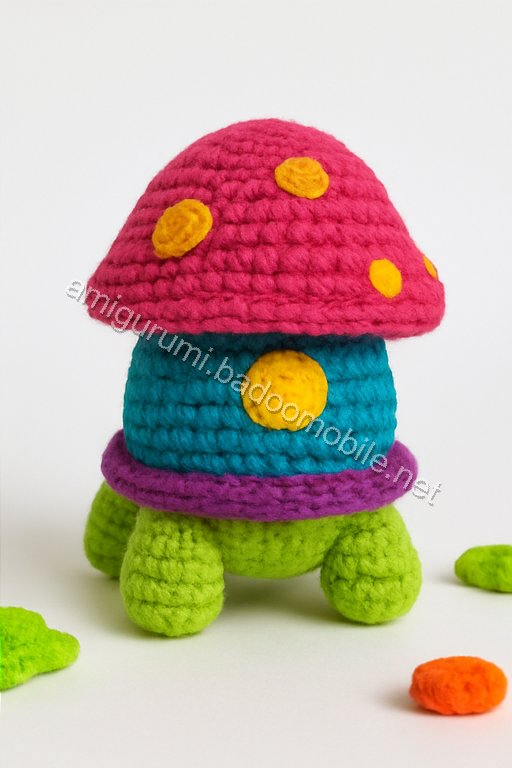 Charming Mushroom Cottage Turtle - Free Crochet Pattern