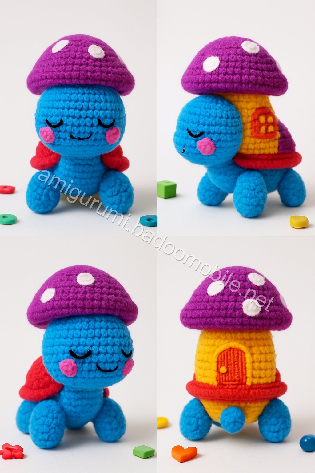 Charming Mushroom Cottage Turtle - Free Crochet Pattern