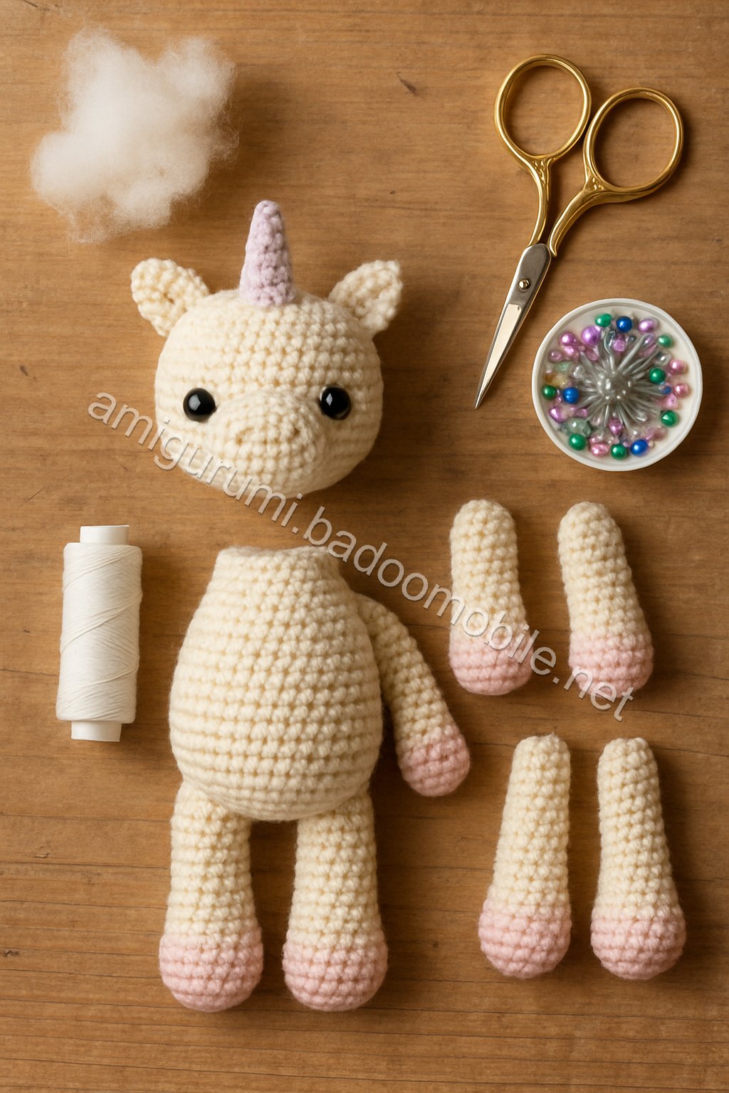 Free Crochet Pattern: Create Your Own Amigurumi Unicorn crochet parts