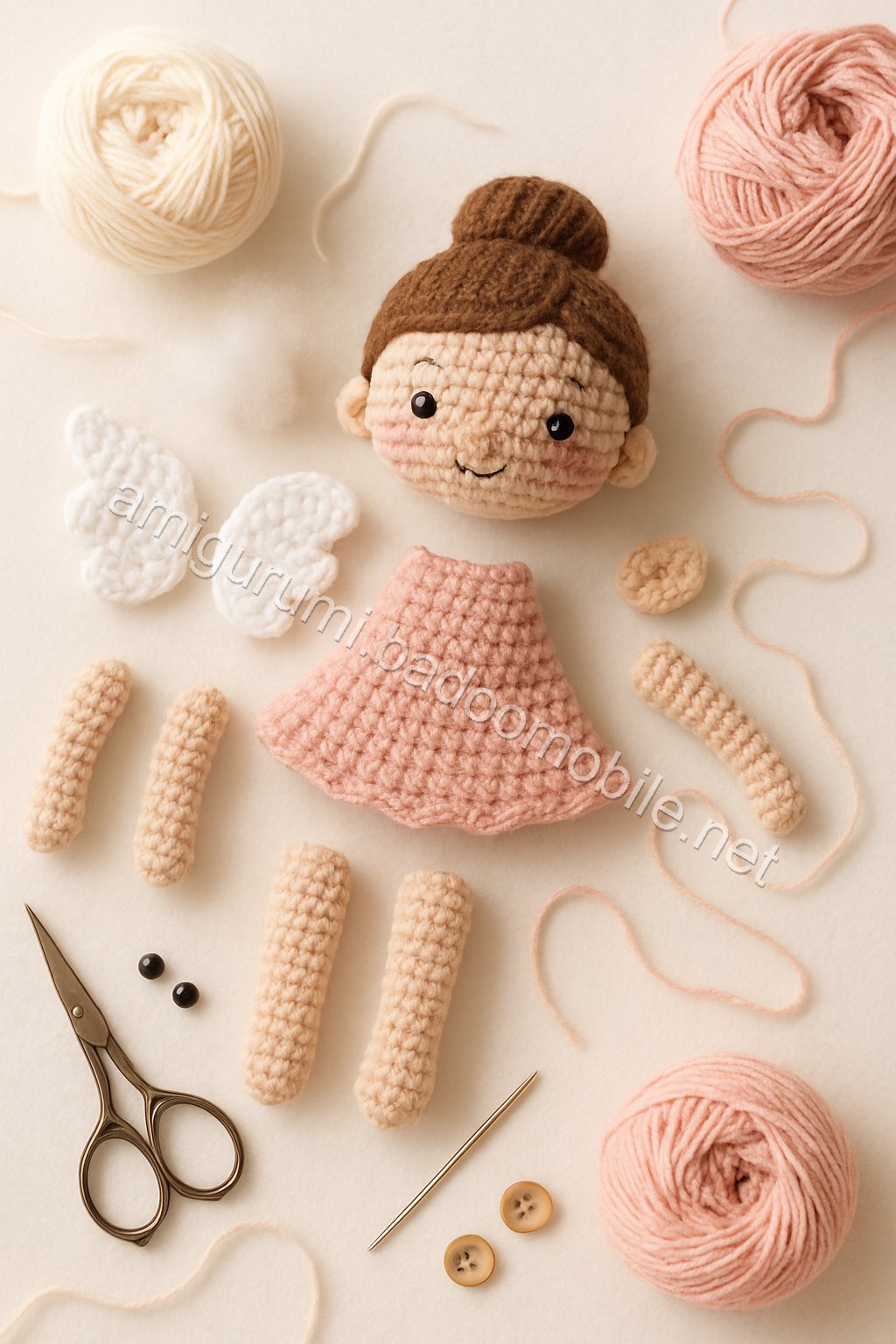 Amigurumi Heavenly Angel Free Pattern crochet parts
