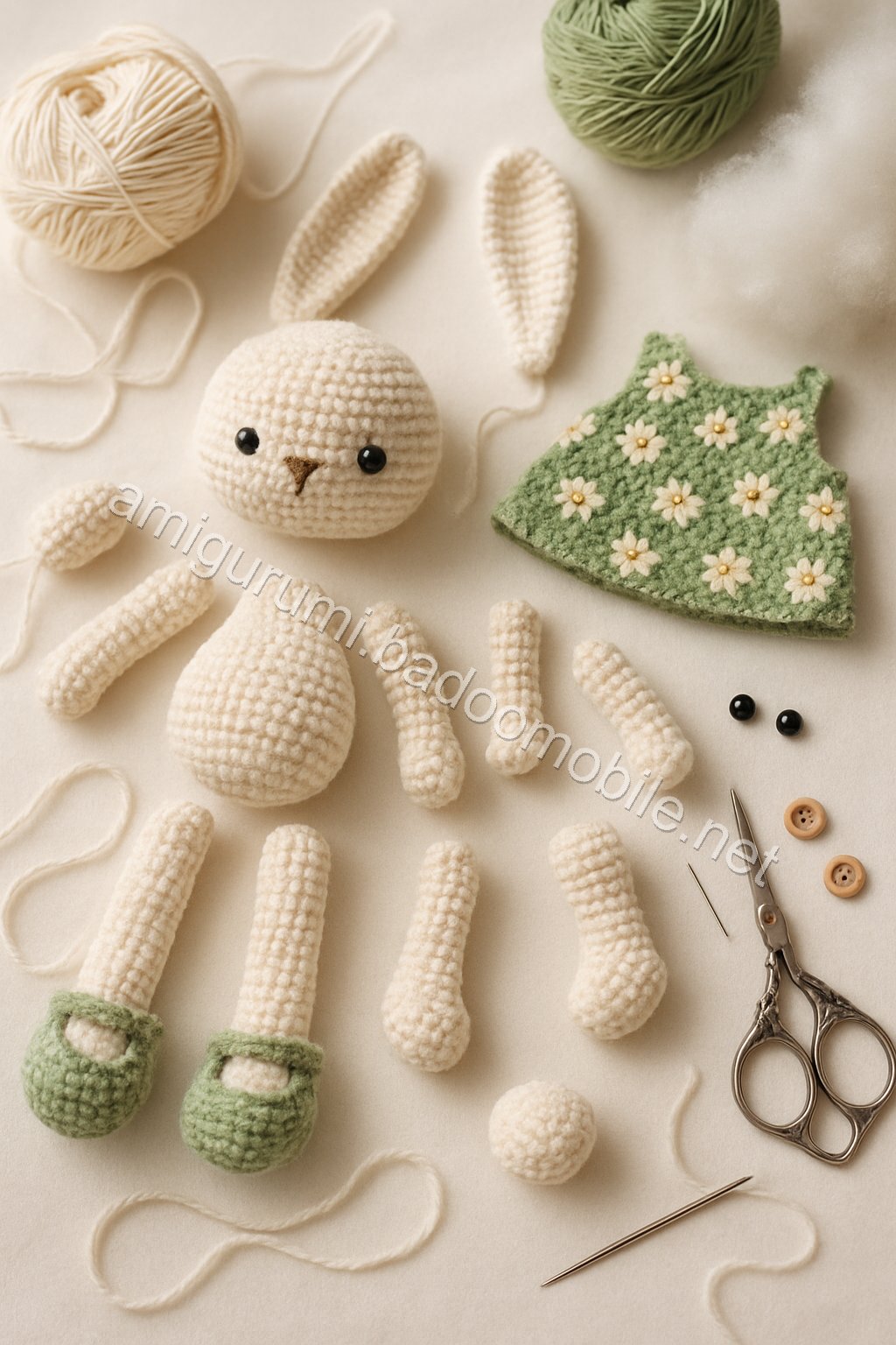 Amigurumi Bunny Free Pattern crochet parts