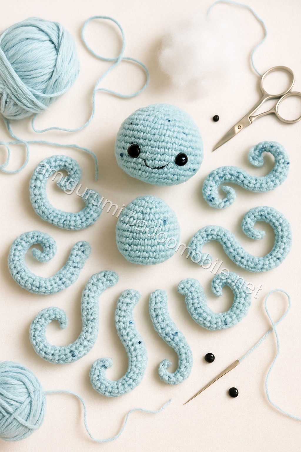 Amigurumi Octopus Free Pattern crochet parts