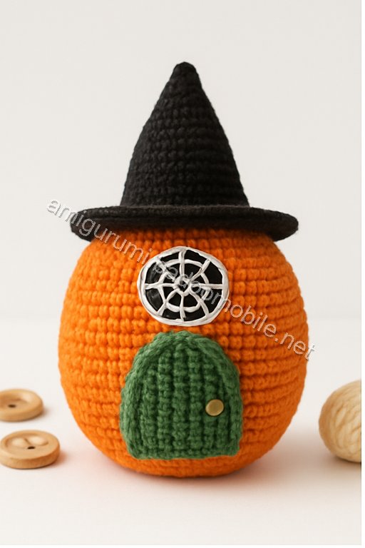 Amigurumi Pumpkin Witch House Free Pattern