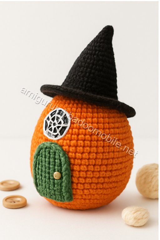 Amigurumi Pumpkin Witch House Free Pattern