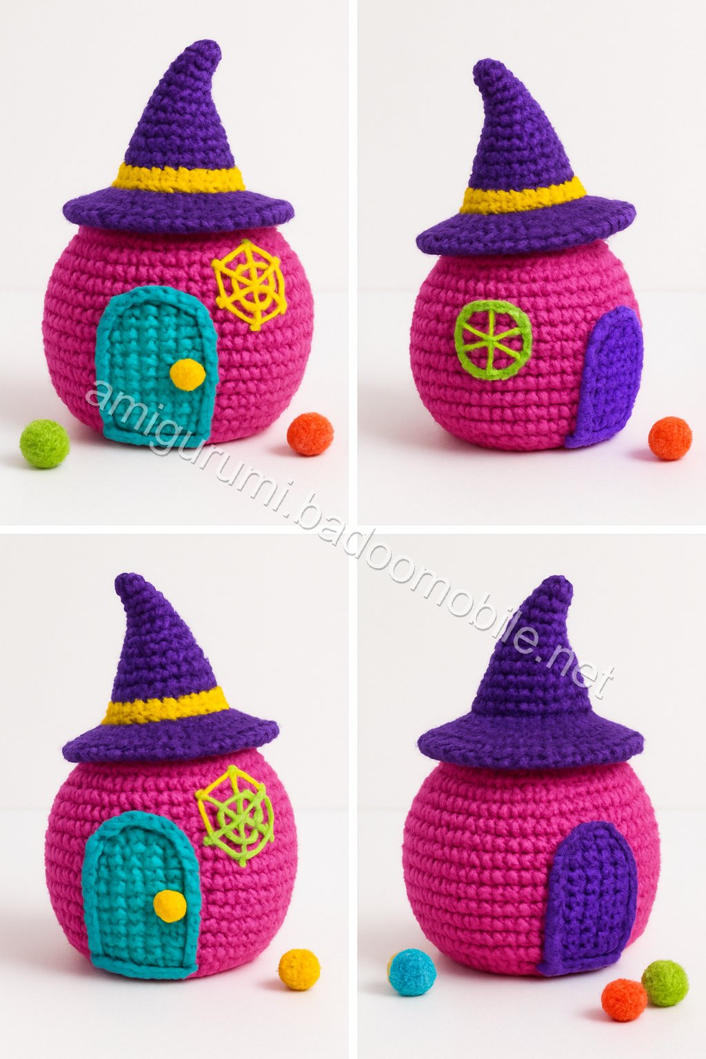 Amigurumi Pumpkin Witch House Free Pattern