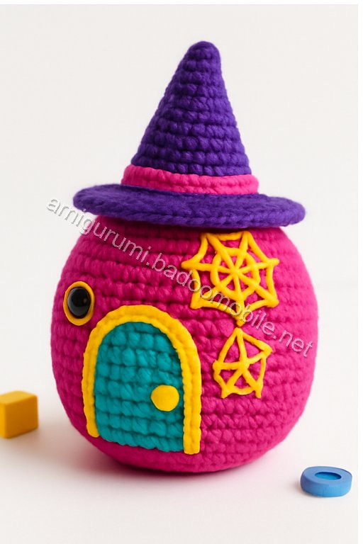 Amigurumi Pumpkin Witch House Free Pattern