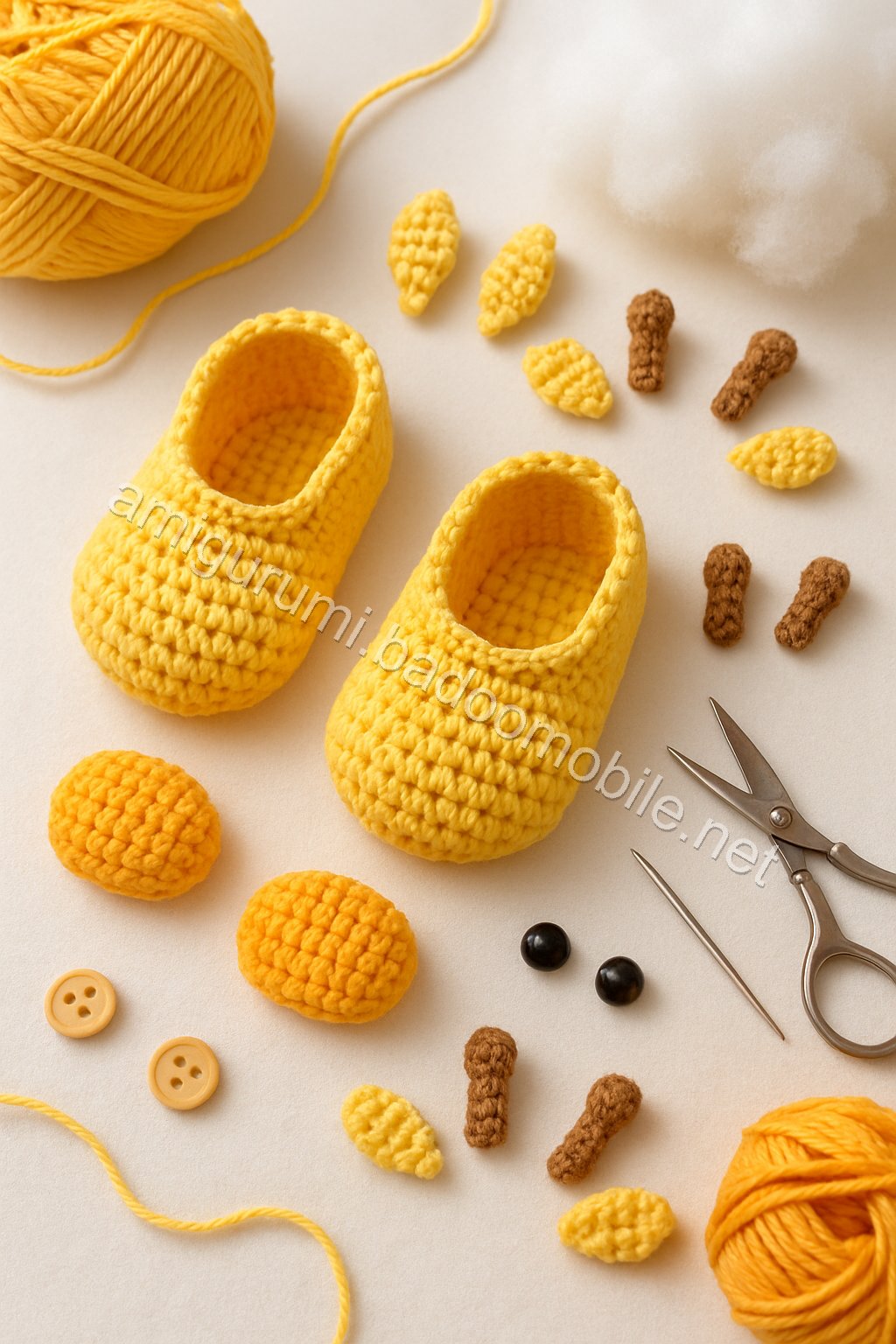 Amigurumi Baby Booties Free Pattern crochet parts