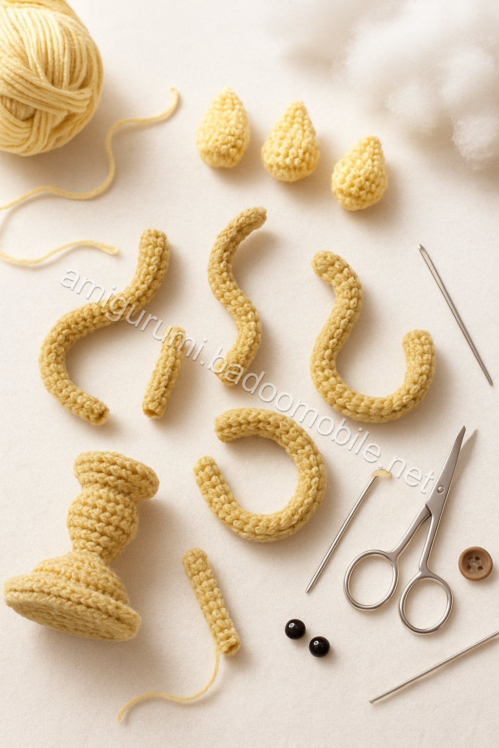 Amigurumi Candelabra Free Pattern crochet parts