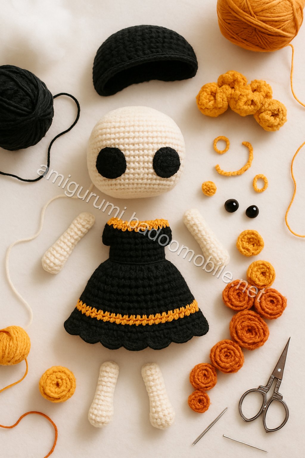 Amigurumi Catrina Free Pattern crochet parts