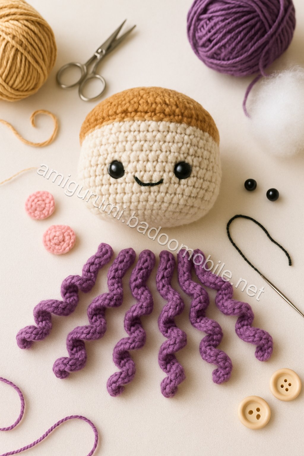 Amigurumi PB&J Jellyfish Free Pattern crochet parts