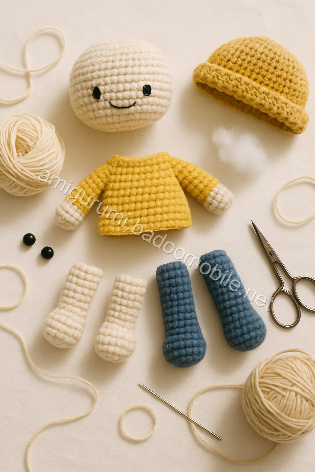 Amigurumi Jin Butter Free Pattern crochet parts