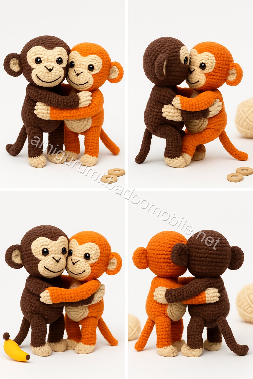 Amigurumi Embracing Monkeys Free Pattern