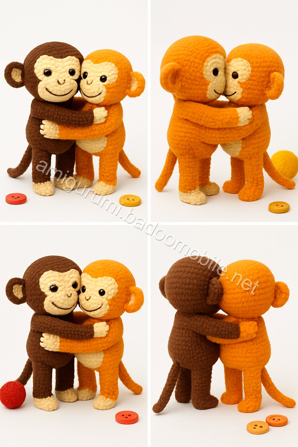 Amigurumi Embracing Monkeys Free Pattern