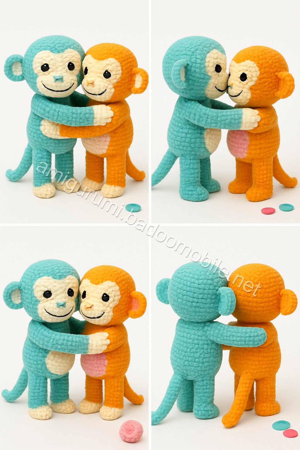 Amigurumi Embracing Monkeys Free Pattern