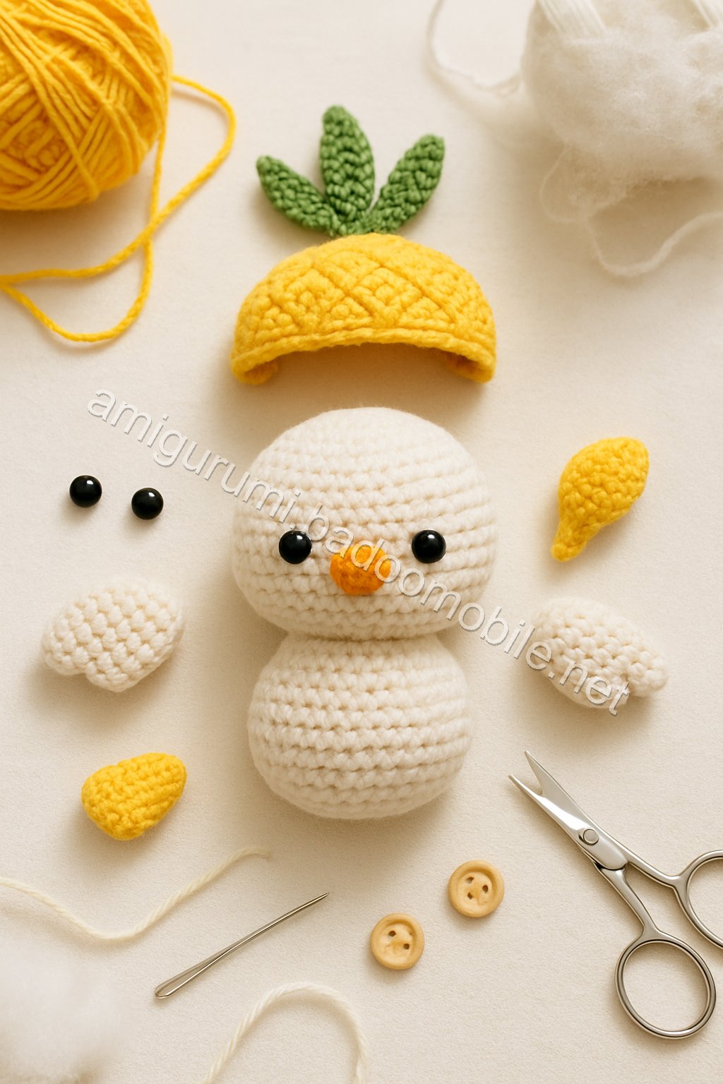 Amigurumi Pineapple Peeper Free Pattern crochet parts