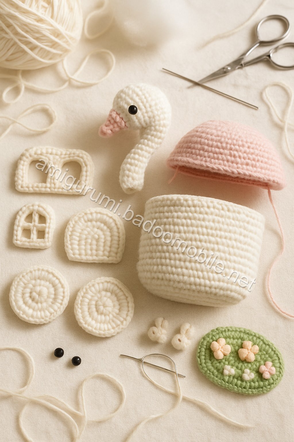 Amigurumi Swan Carriage Free Pattern crochet parts