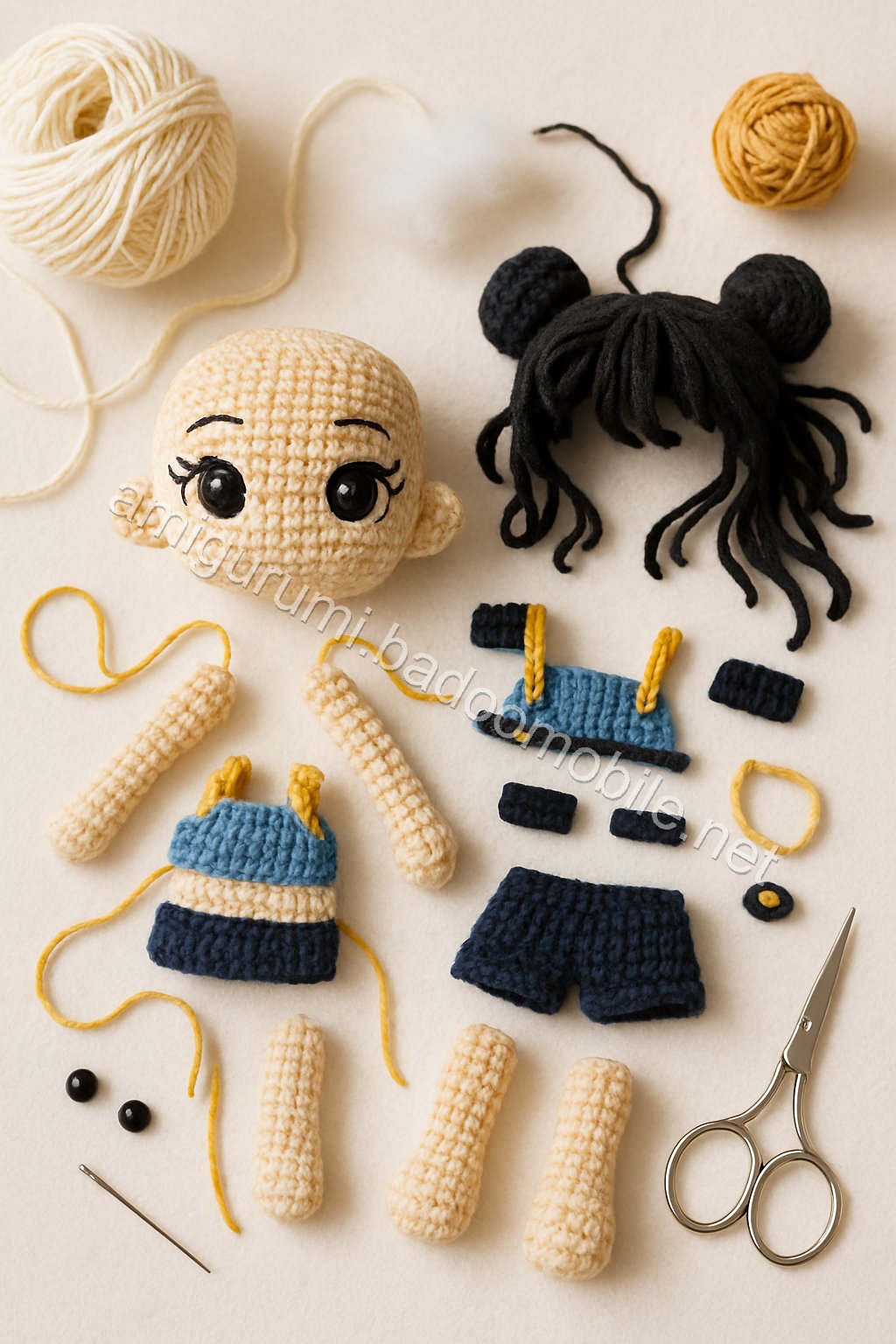 Amigurumi Zoey Kpop Demon Hunter Free Pattern crochet parts