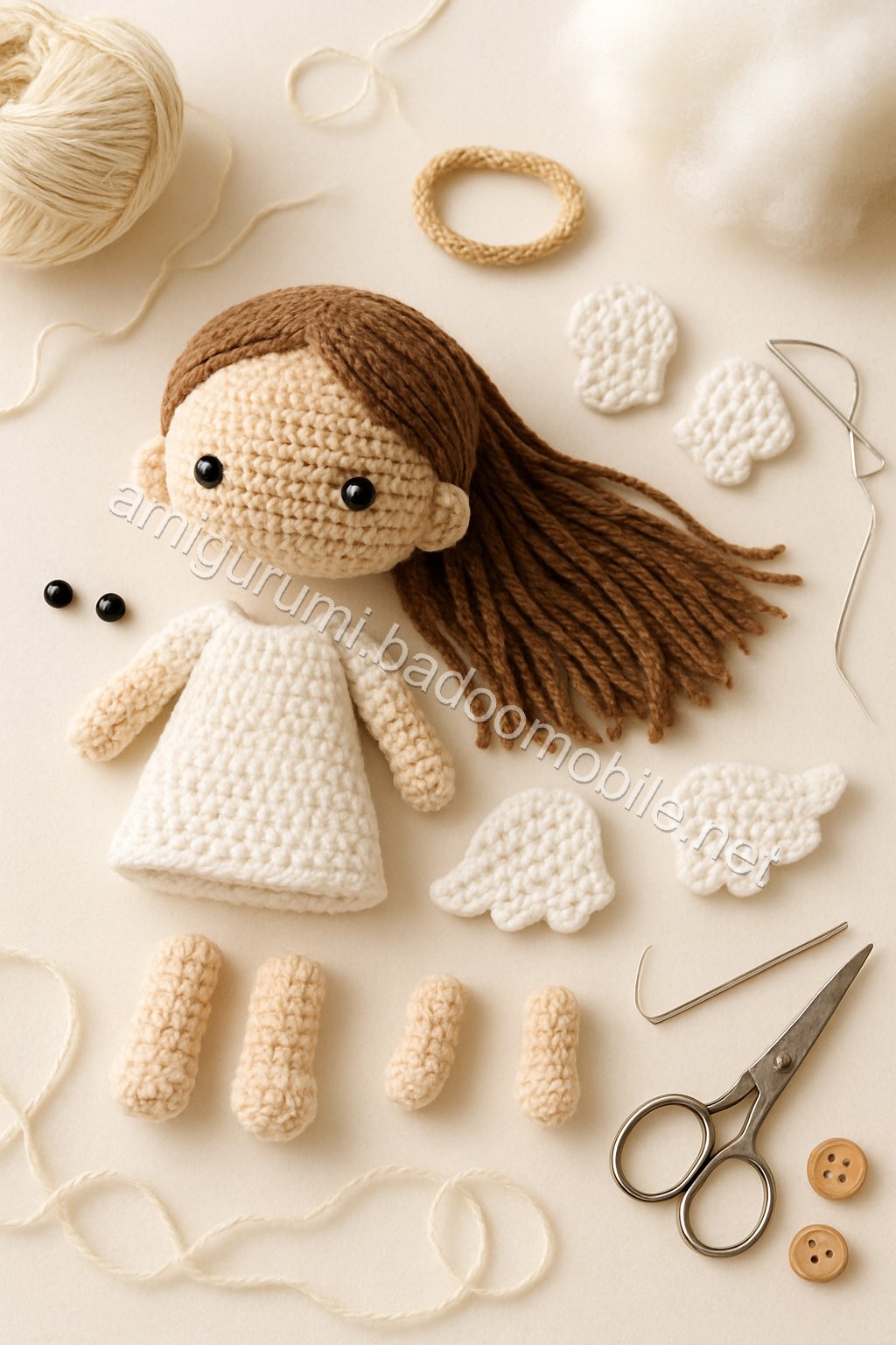 Amigurumi Angel Free Pattern crochet parts