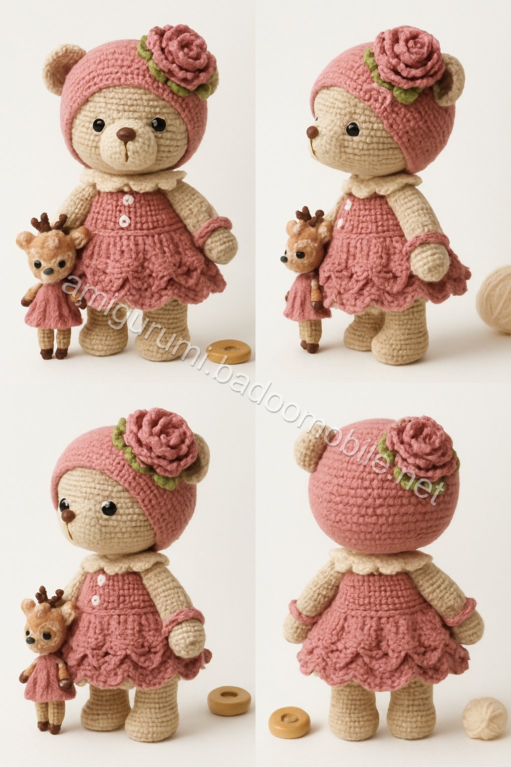 Amigurumi Vintage Rose Bear Free Pattern
