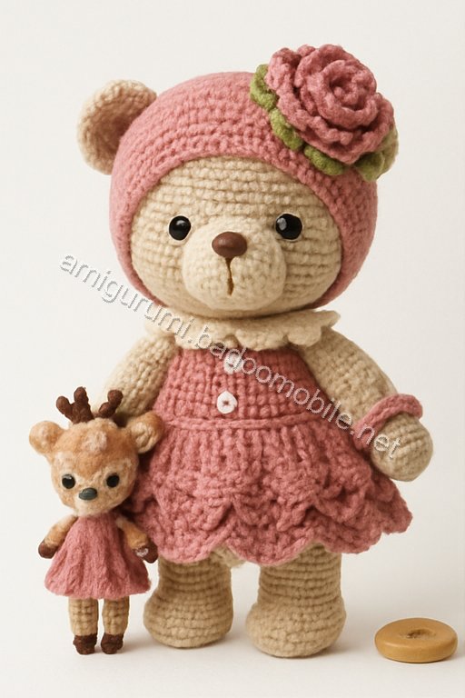 Amigurumi Vintage Rose Bear Free Pattern