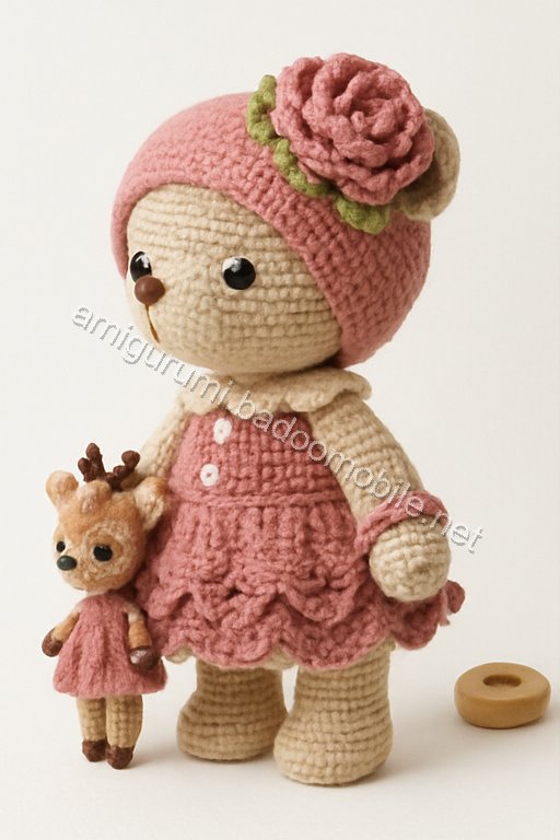 Amigurumi Vintage Rose Bear Free Pattern