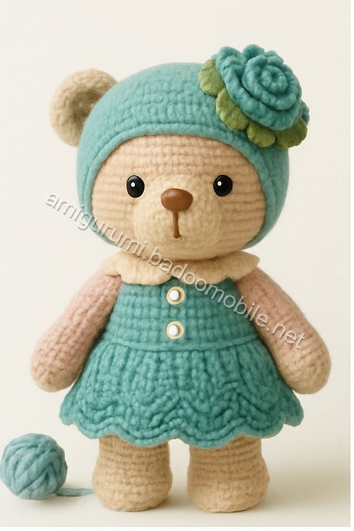Amigurumi Vintage Rose Bear Free Pattern