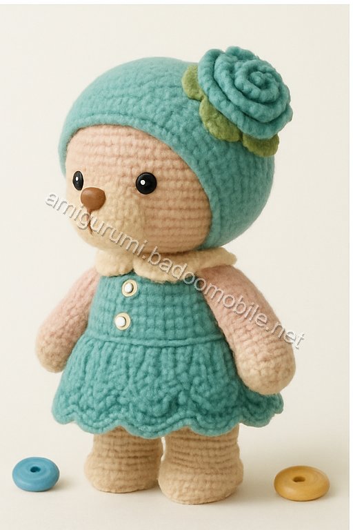 Amigurumi Vintage Rose Bear Free Pattern
