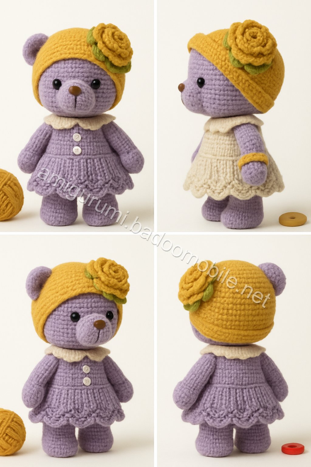 Amigurumi Vintage Rose Bear Free Pattern