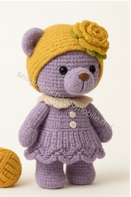 Amigurumi Vintage Rose Bear Free Pattern