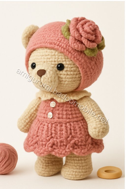 Amigurumi Vintage Rose Bear Free Pattern