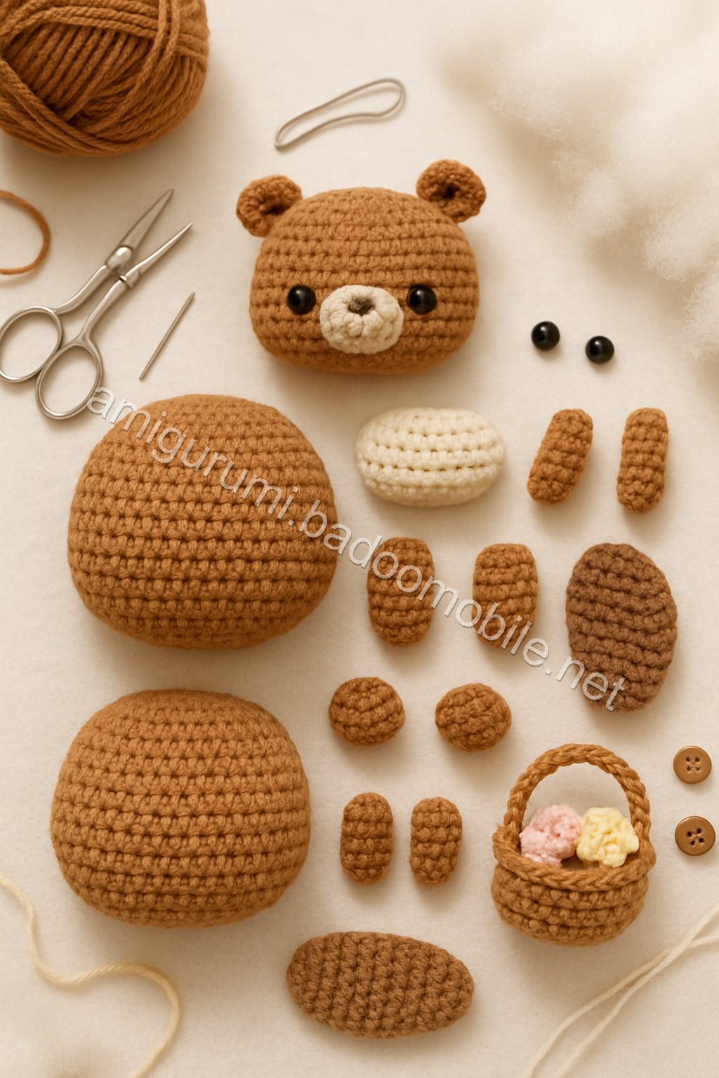 Amigurumi Beaver Free Pattern crochet parts
