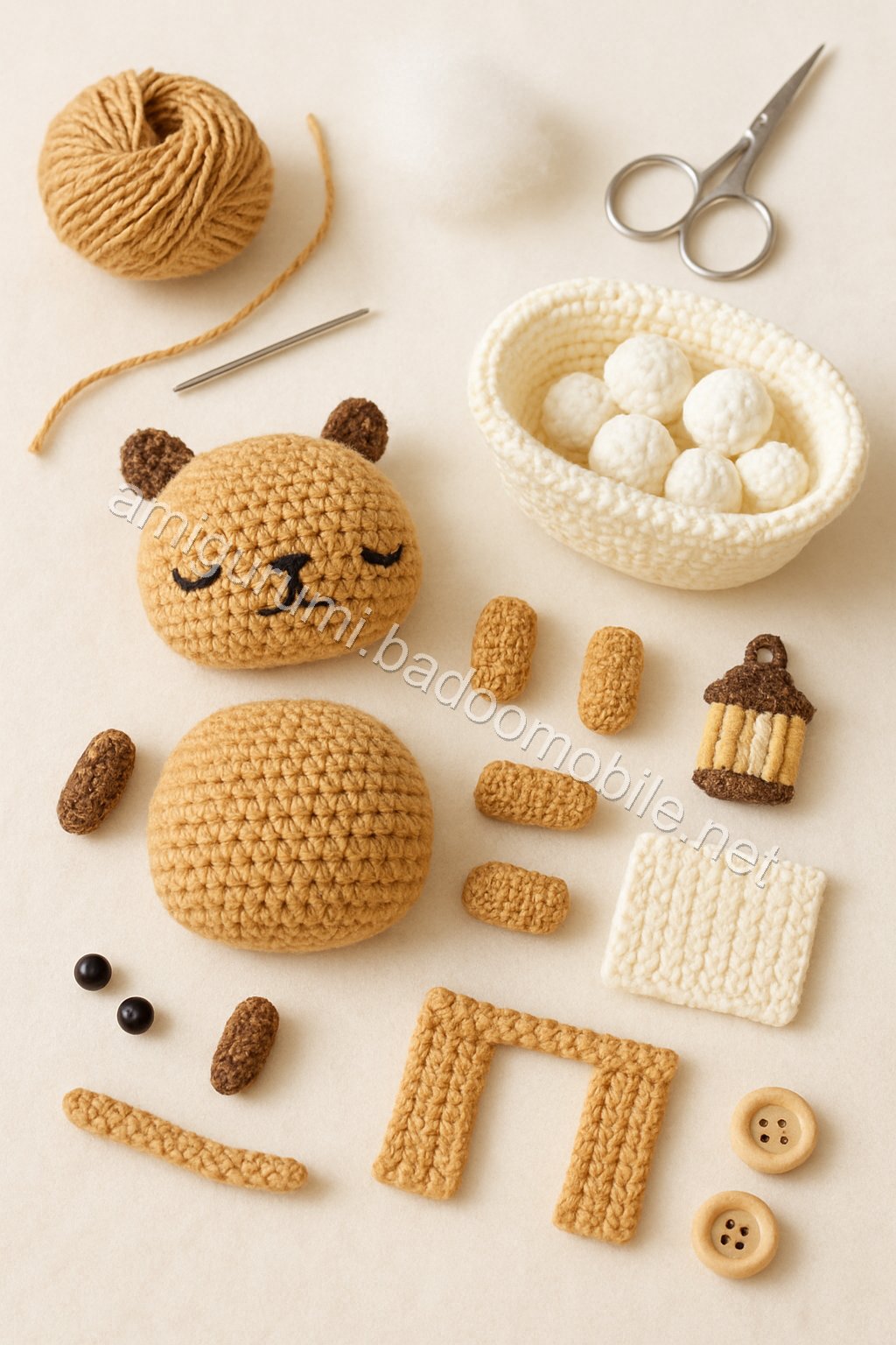 Amigurumi Capybara Free Pattern crochet parts
